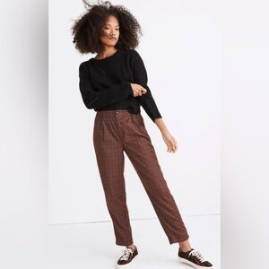 Madewell Brown Plaid Flannel Track Trousers